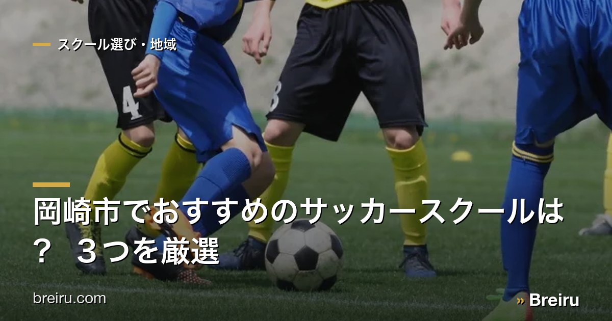 岡崎市でおすすめのサッカースクールは? 3つを厳選